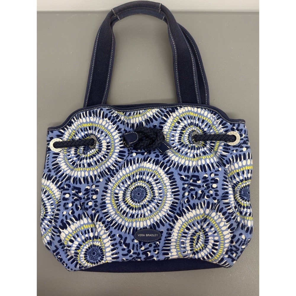 Vera Bradley Shoulder Bag Starry Night Purse Tote Bag Blue Yellow Fireworks#32
